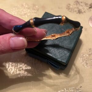 Navy and Gold Bangle Bracelet